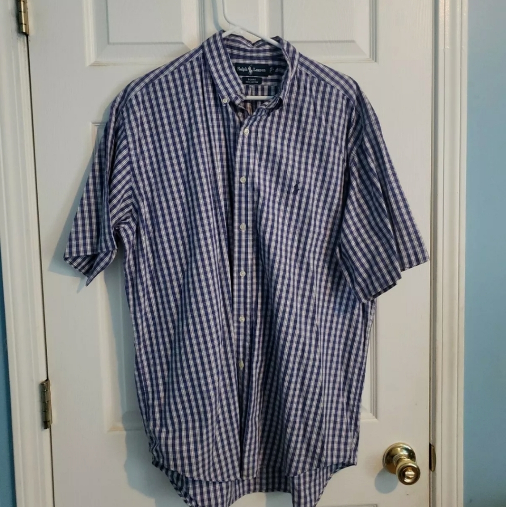 Ralph Lauren BLAKE Mens checkered Short Sleeve